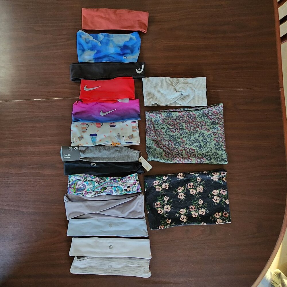 Headbands (lot of 16), please see description for various colors and brands.